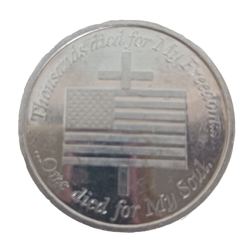 Patriotic Religious Token, Acts 16:32 Bible Verse, 1.5โ Diameter Pocket Icon Coi